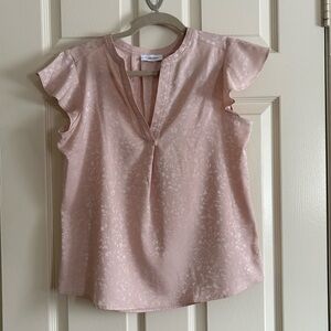 Calvin Klein Flutter Sleeve Blouse | pink | Sz S